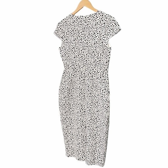 NWT Alexia Admor Dress White Black Polka Dots Cap Sleeve Sheath Women’s Size 6 - Picture 7 of 16